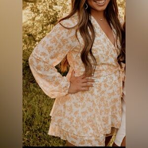 Floral Romper in Cream and Yellow